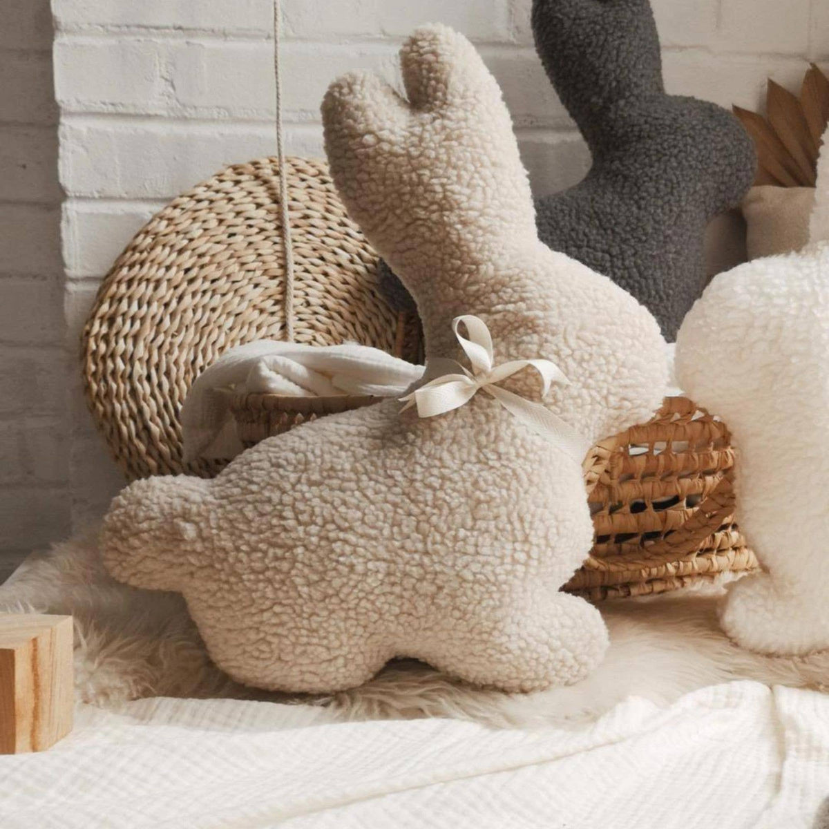 Easter Bunny Pillow: Beige