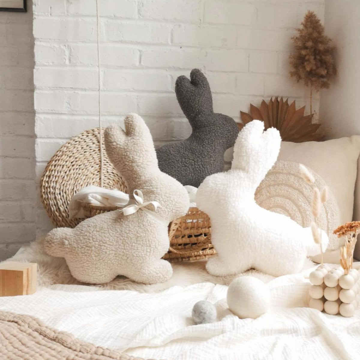 Easter Bunny Pillow: Beige