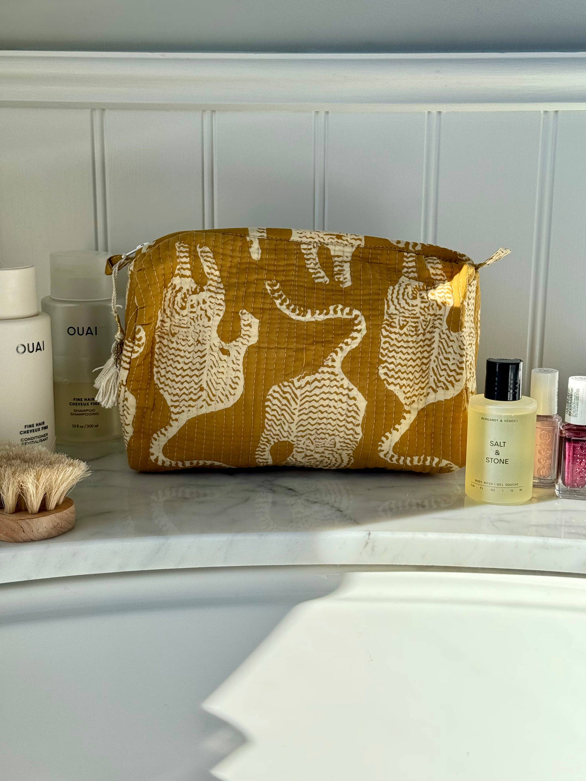 Mustard Tiger Cosmetic Bag