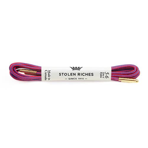 Red and Blue Stripe Shoelaces - Pelican Stripe: 27"/69CM