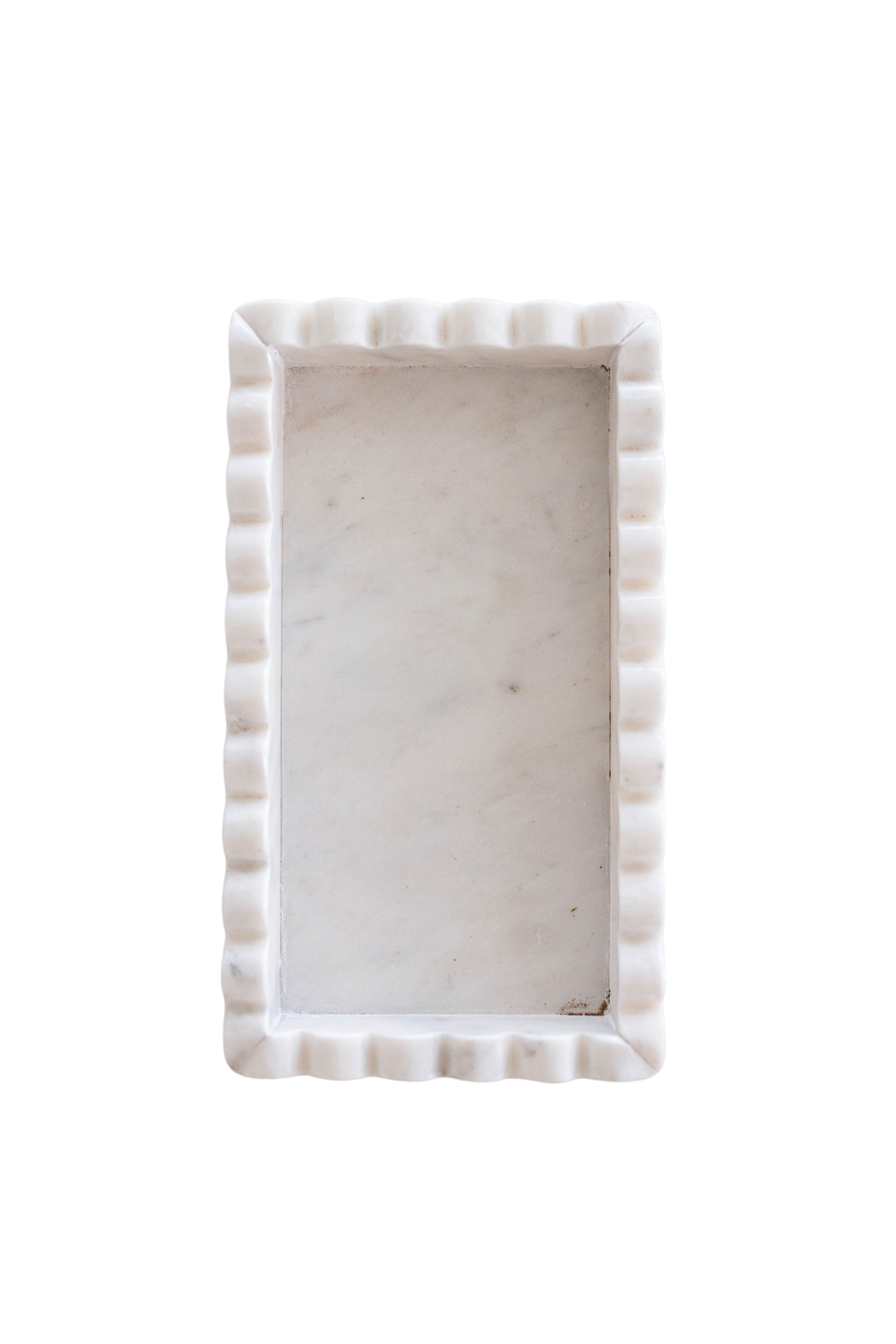 White Marble Scalloped Tray