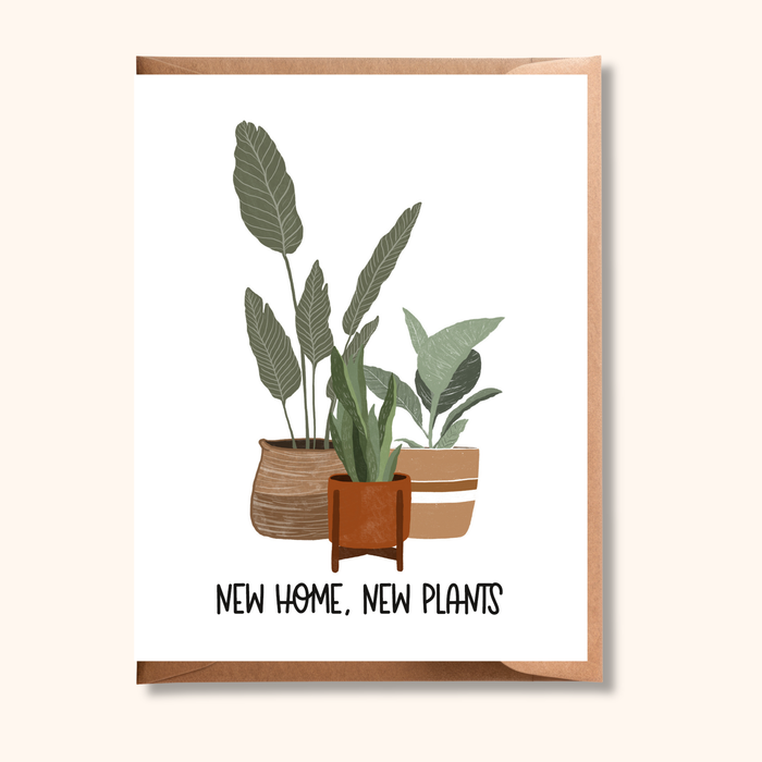 New House Boho Plants Card