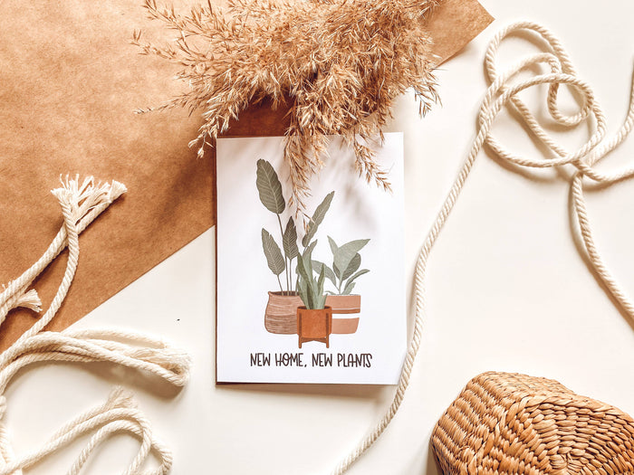 New House Boho Plants Card