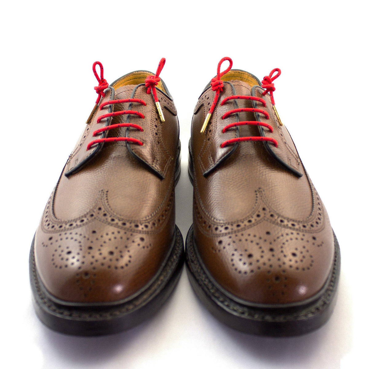 Red with Blue Polka Dot Shoelaces - Chaleo Red: 32"/81CM