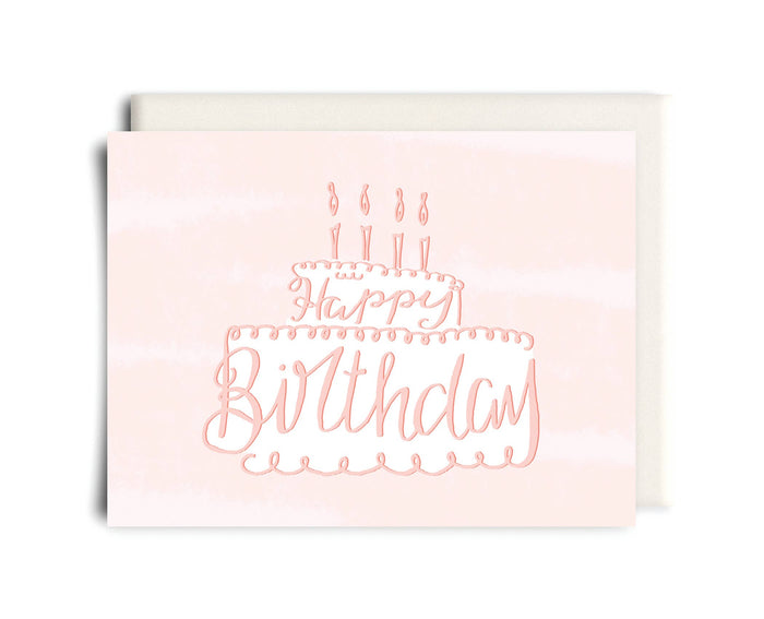 Peachy Pink Birthday | Birthday Greeting Card