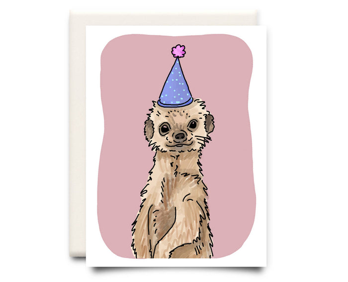 Meerkat in a Hat | Birthday Greeting Card