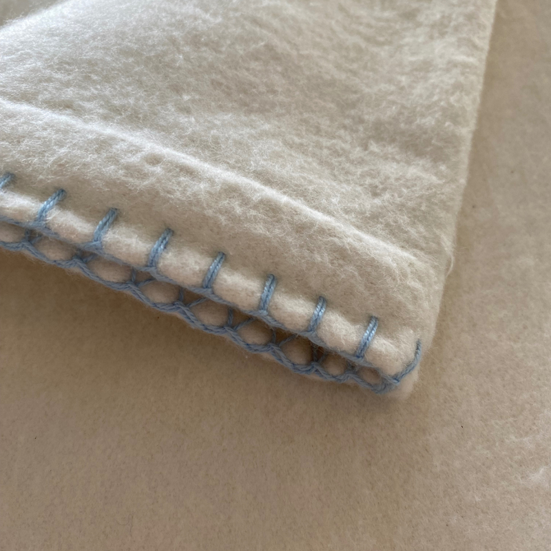 Recycled Brushed Cotton Throw - Blue