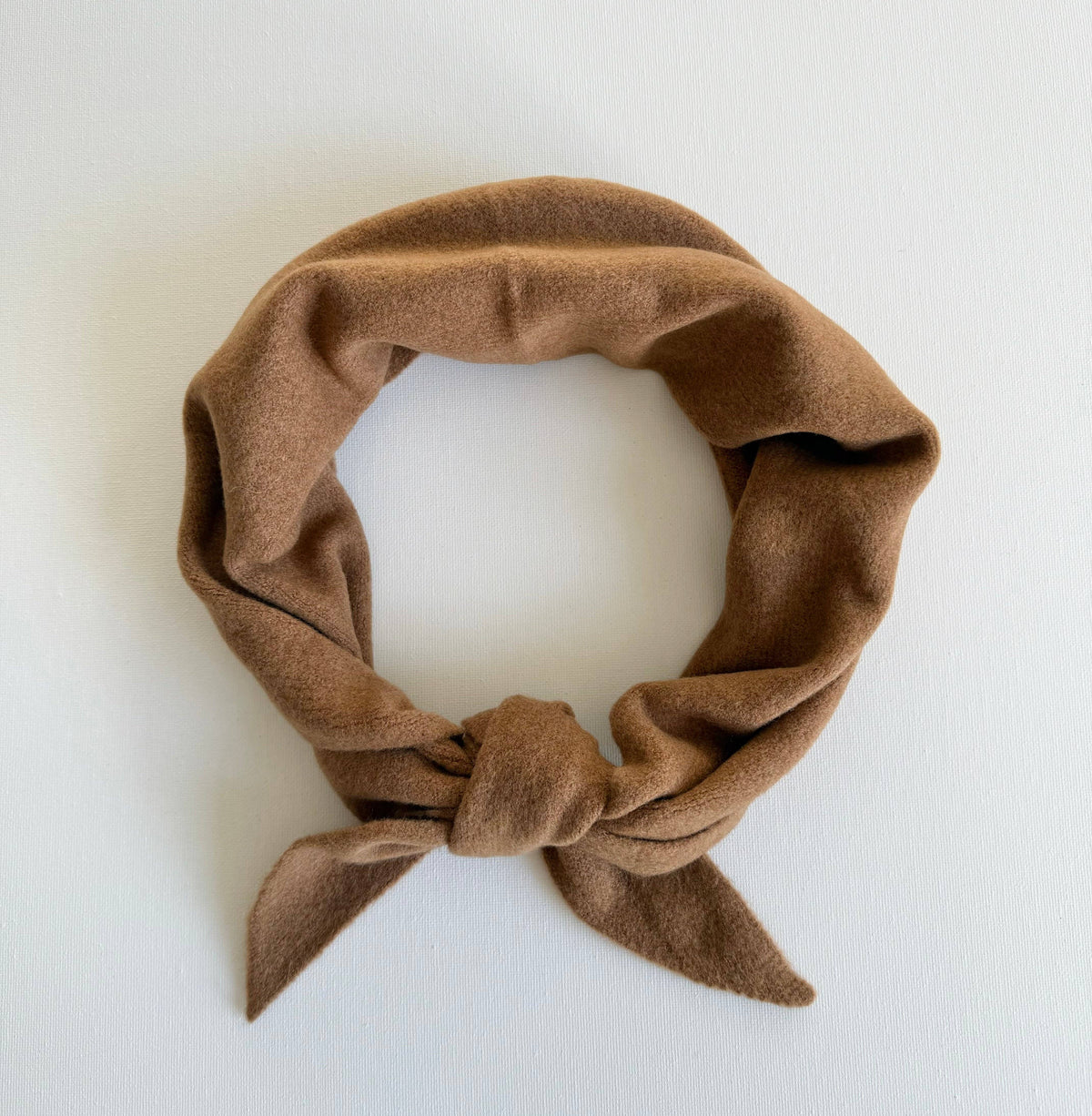 FUZZY WOOL CRAVAT SCARF - Caramel