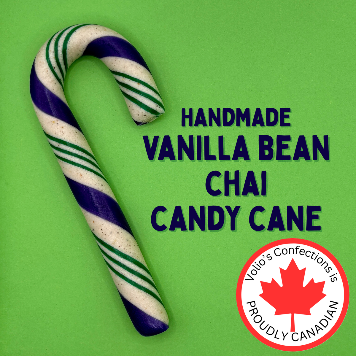 Vanilla Bean Chai Jumbo Handmade Candy Cane