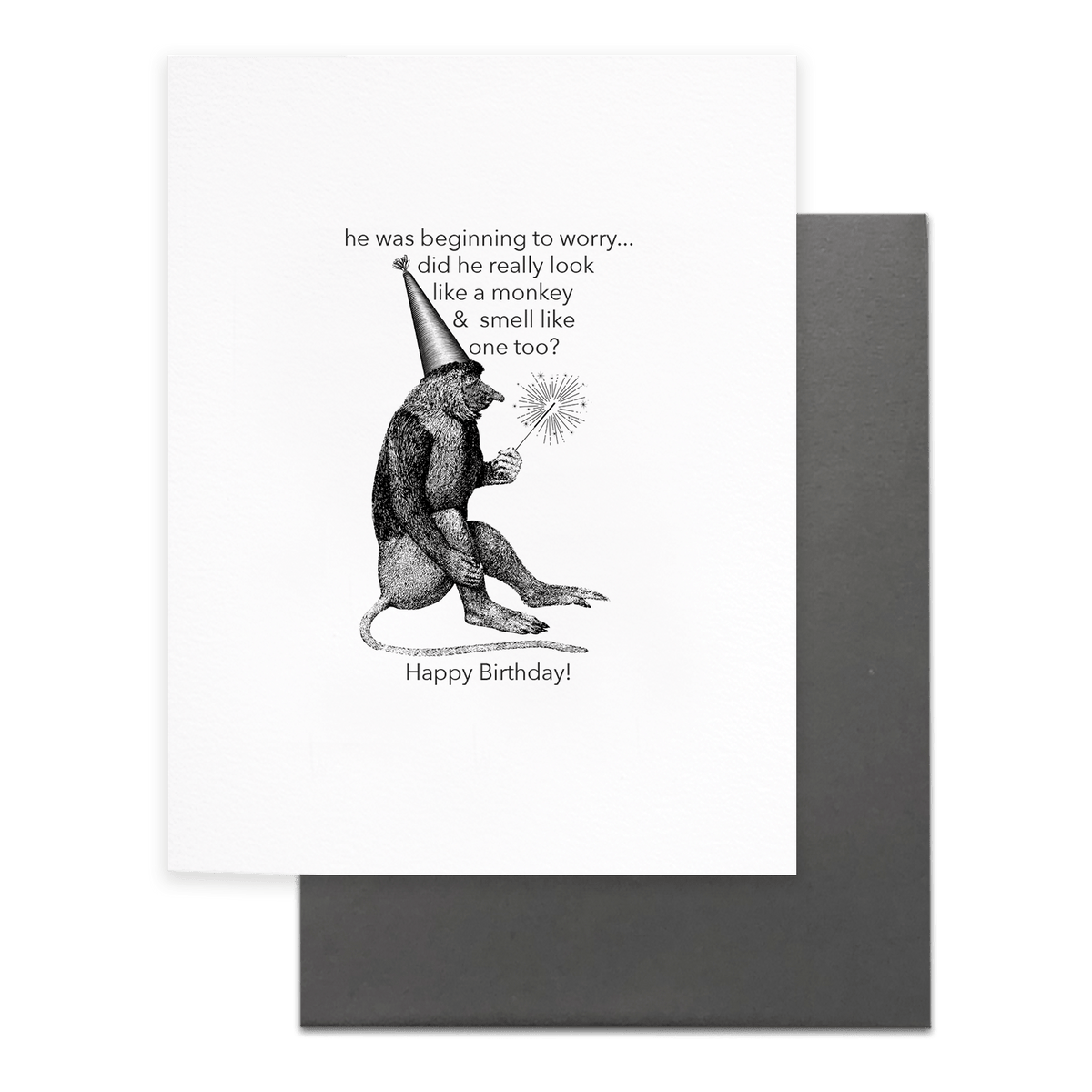 Smell Like a Monkey, Funny Birthday Greeting Card