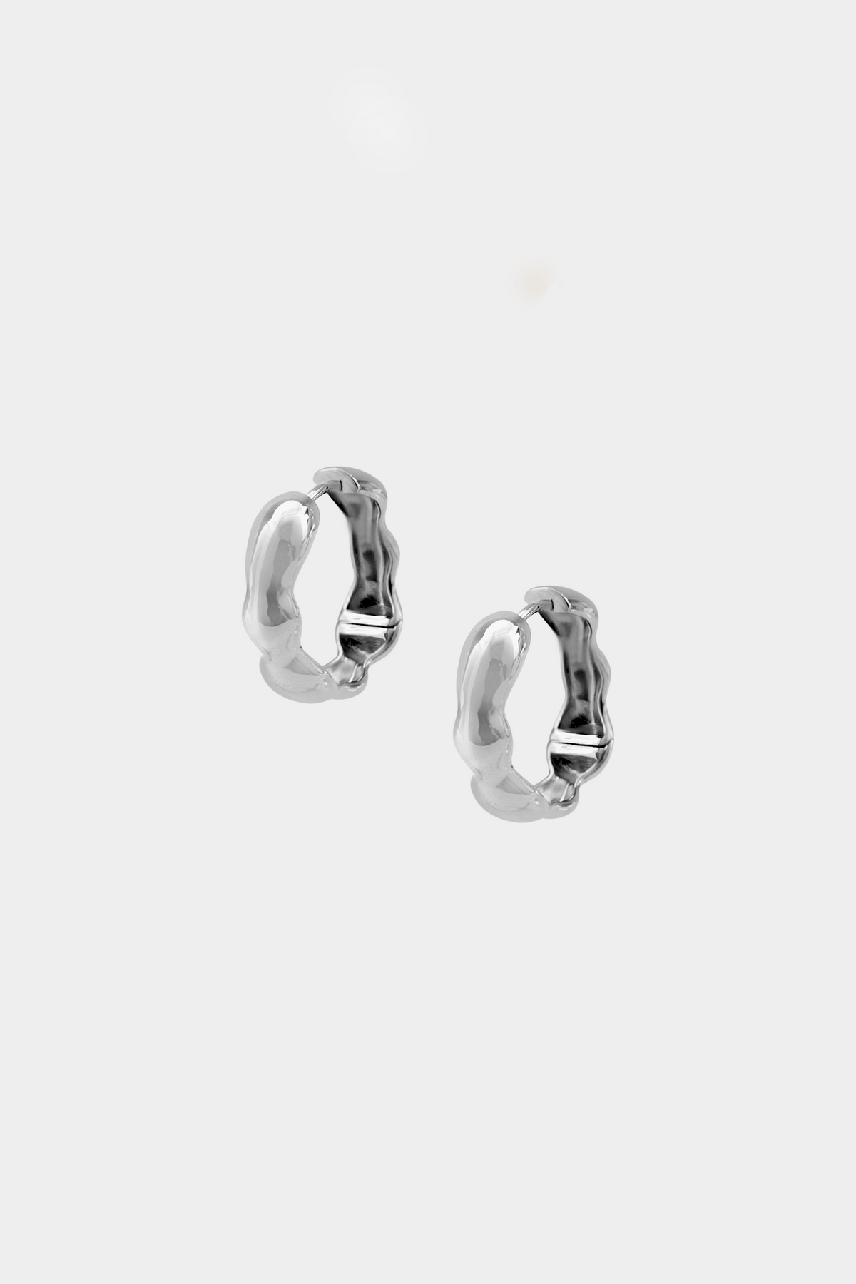 Lara Hoops, Medium: Silver Plated