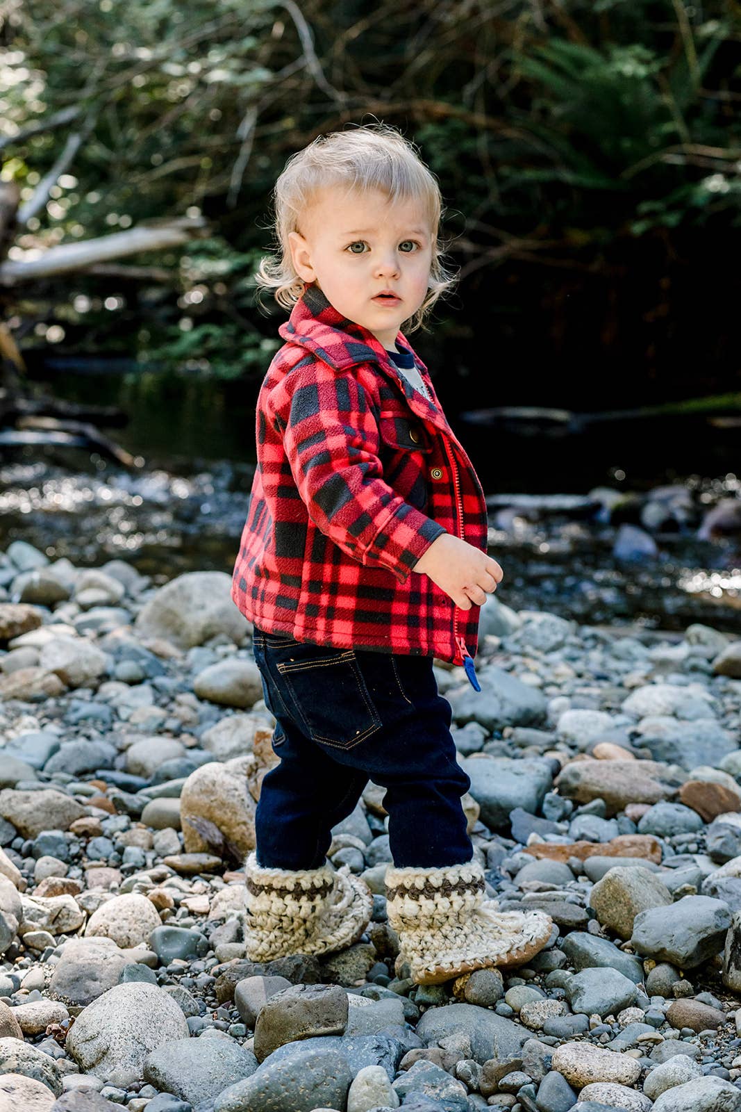 Brown Owl wool booties: 5/6(1-2 Yr)