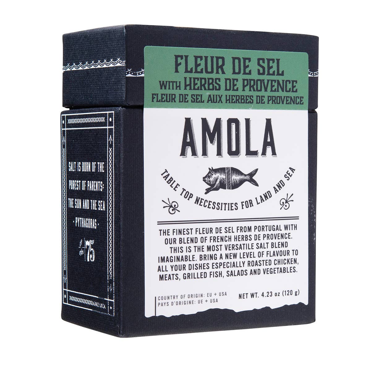 Amola Salts, Salt Fleur De Sel w/Herbs 120g/4oz