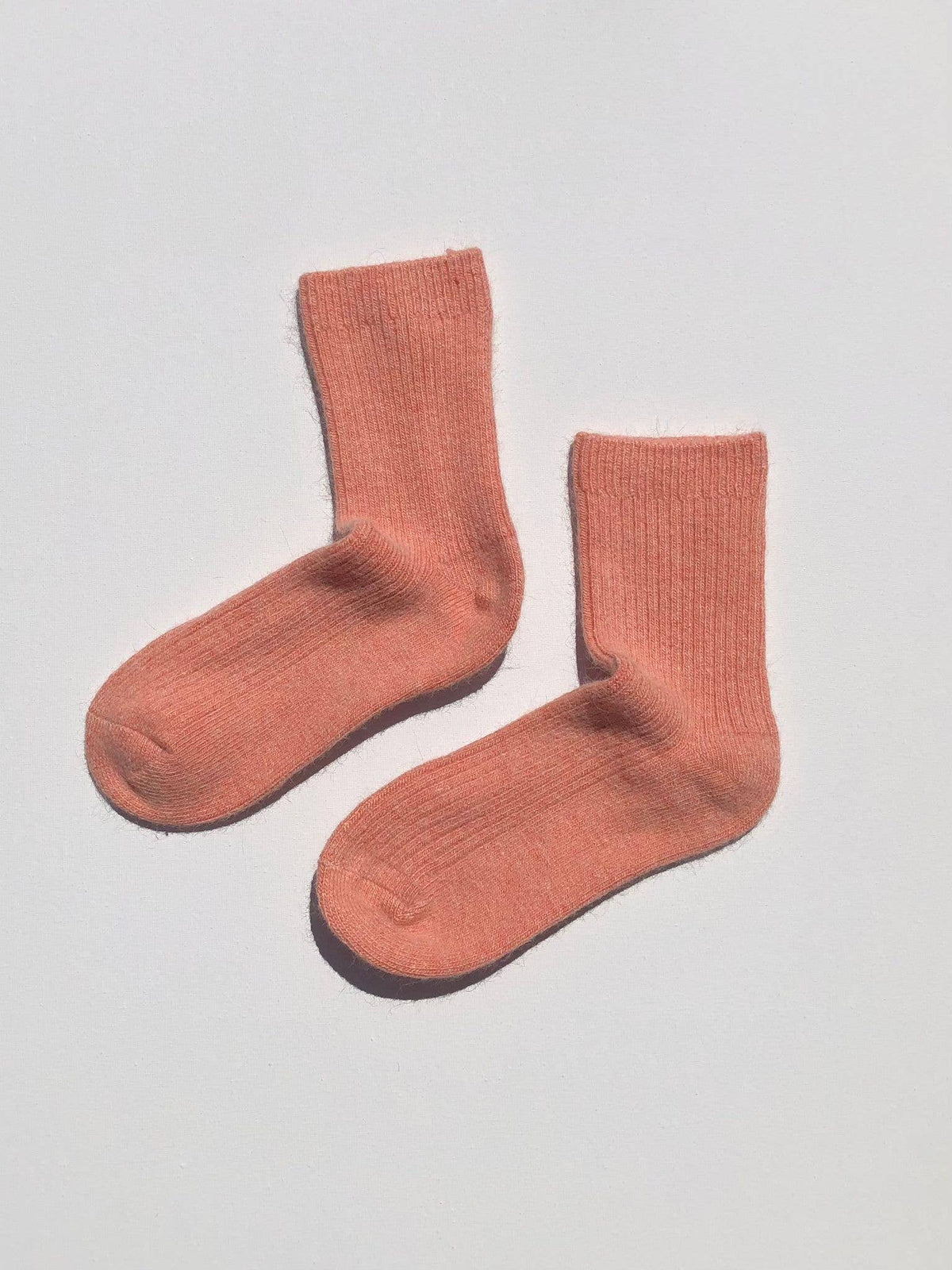 ANGORA WOOL SOCKS : Peach / Women’s 7.5 - 10.5, Men’s 7 - 11.5