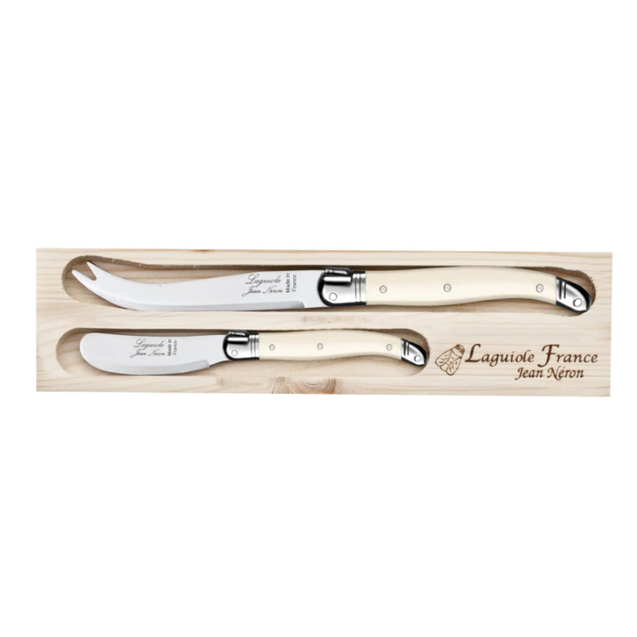 Laguiole ® Cheese Knife Duo, Cream Handle