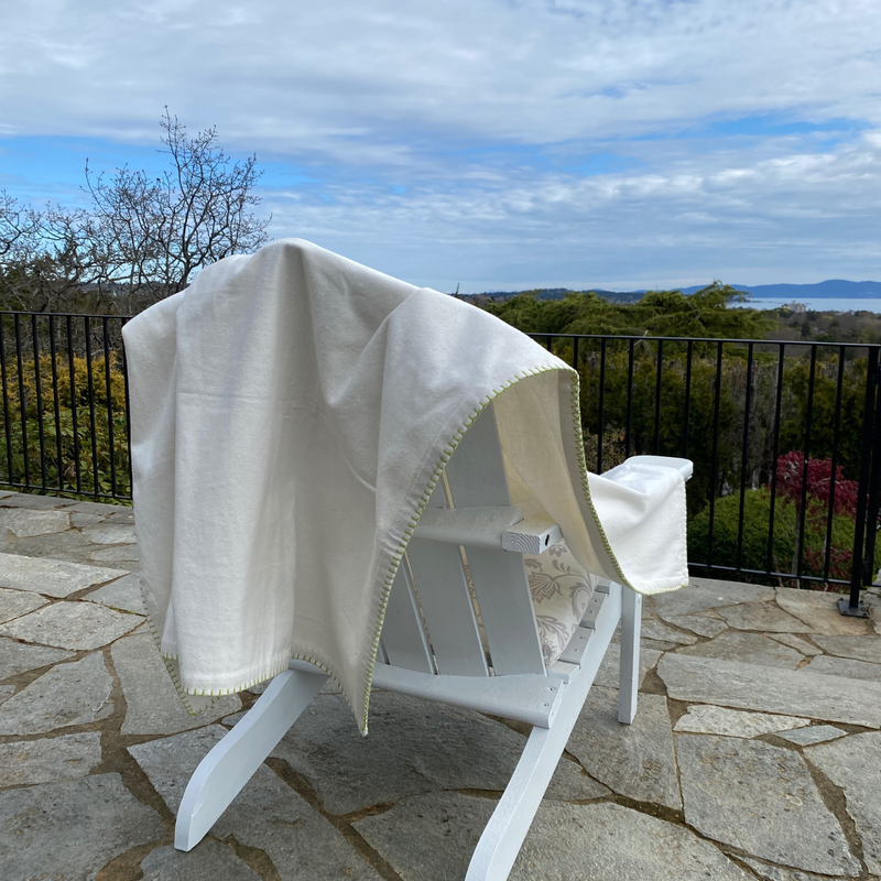 Recycled Brushed Cotton Throw - Green