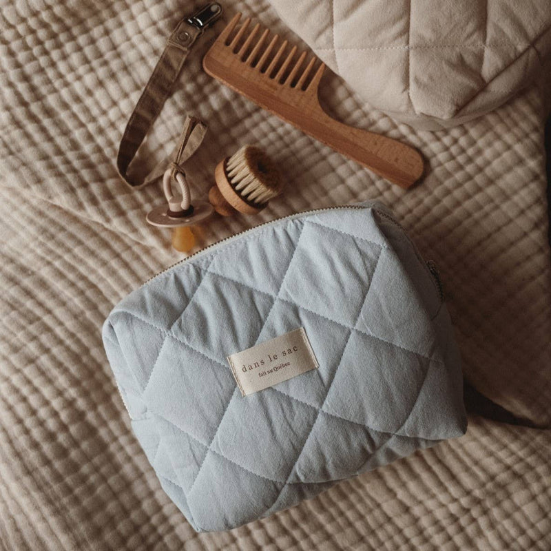 Khaki Quilted travel pouch