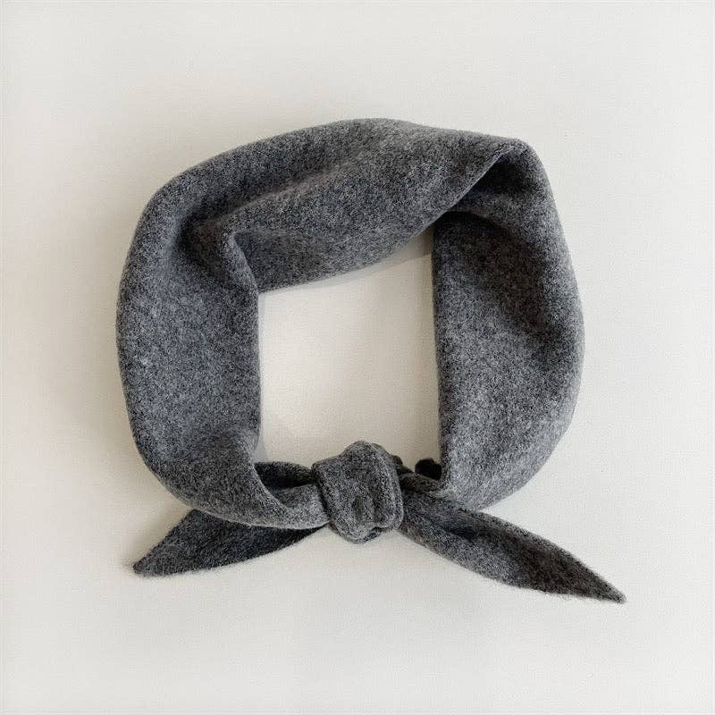 FUZZY WOOL CRAVAT SCARF - Dark gray