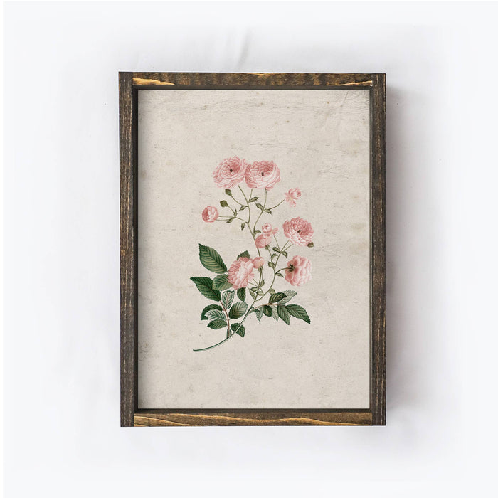 Vintage Style Pink Flower Print