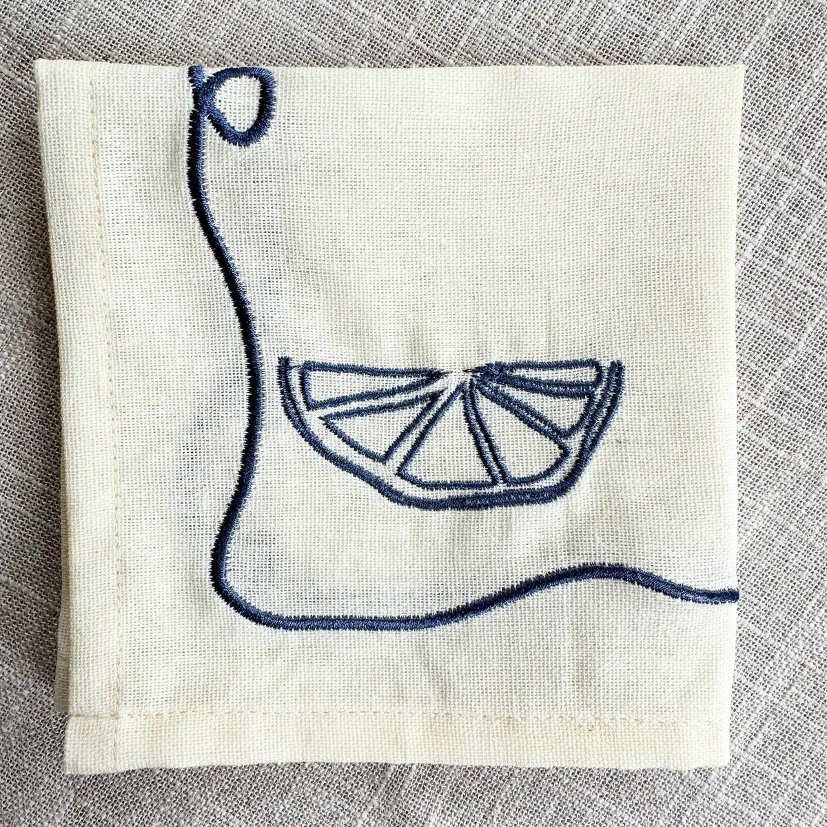 Apero Embroidered Cocktail Napkin Set