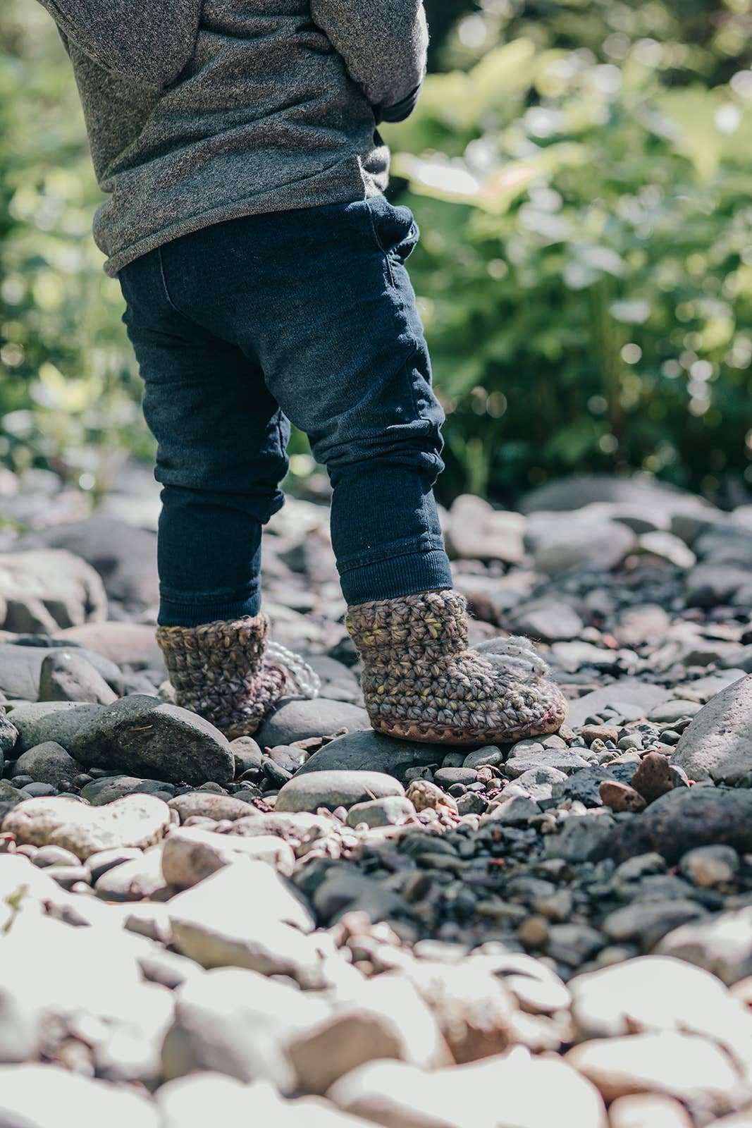 Narwhal wool booties: 5/6 (1-2 Yr)