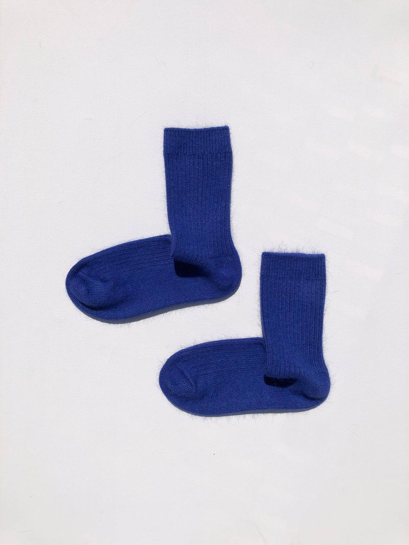 ANGORA WOOL SOCKS : Blue sapphire / Women’s 7.5 - 10.5, Men’s 7 - 11.5