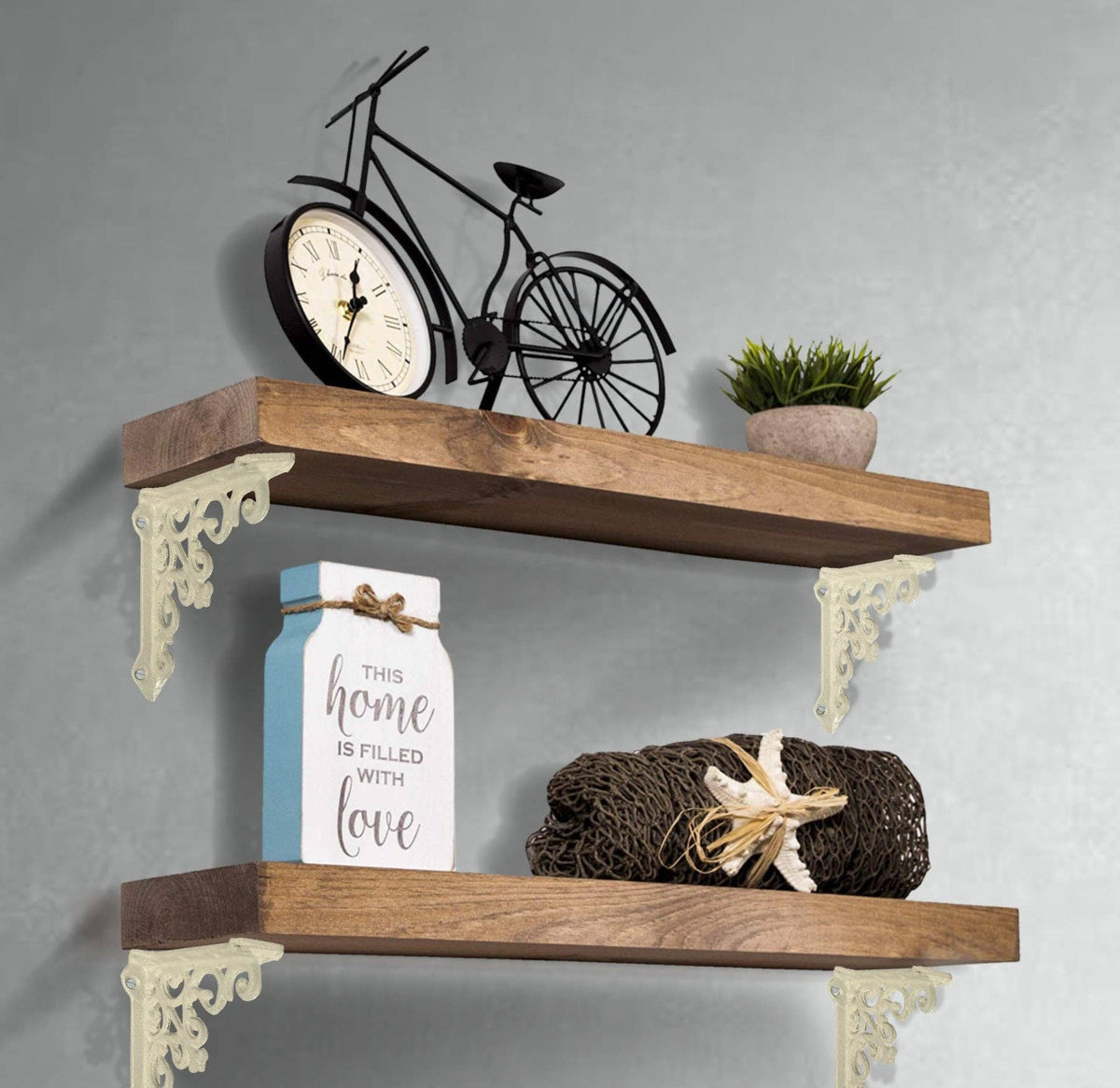 Small Victorian Shelf Bracket: White