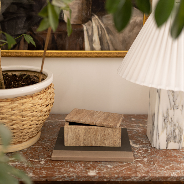 Travertine Lidded Box