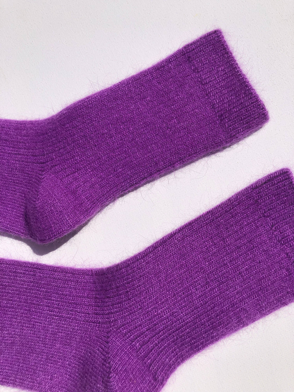 ANGORA WOOL SOCKS : Amethyst / Women’s 7.5 - 10.5, Men’s 7 - 11.5