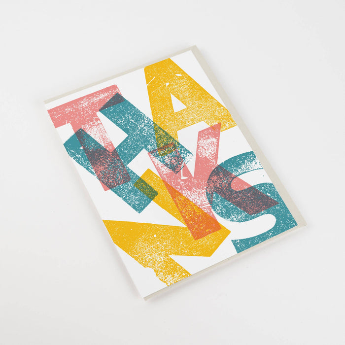 Card: Thanks Wood Type