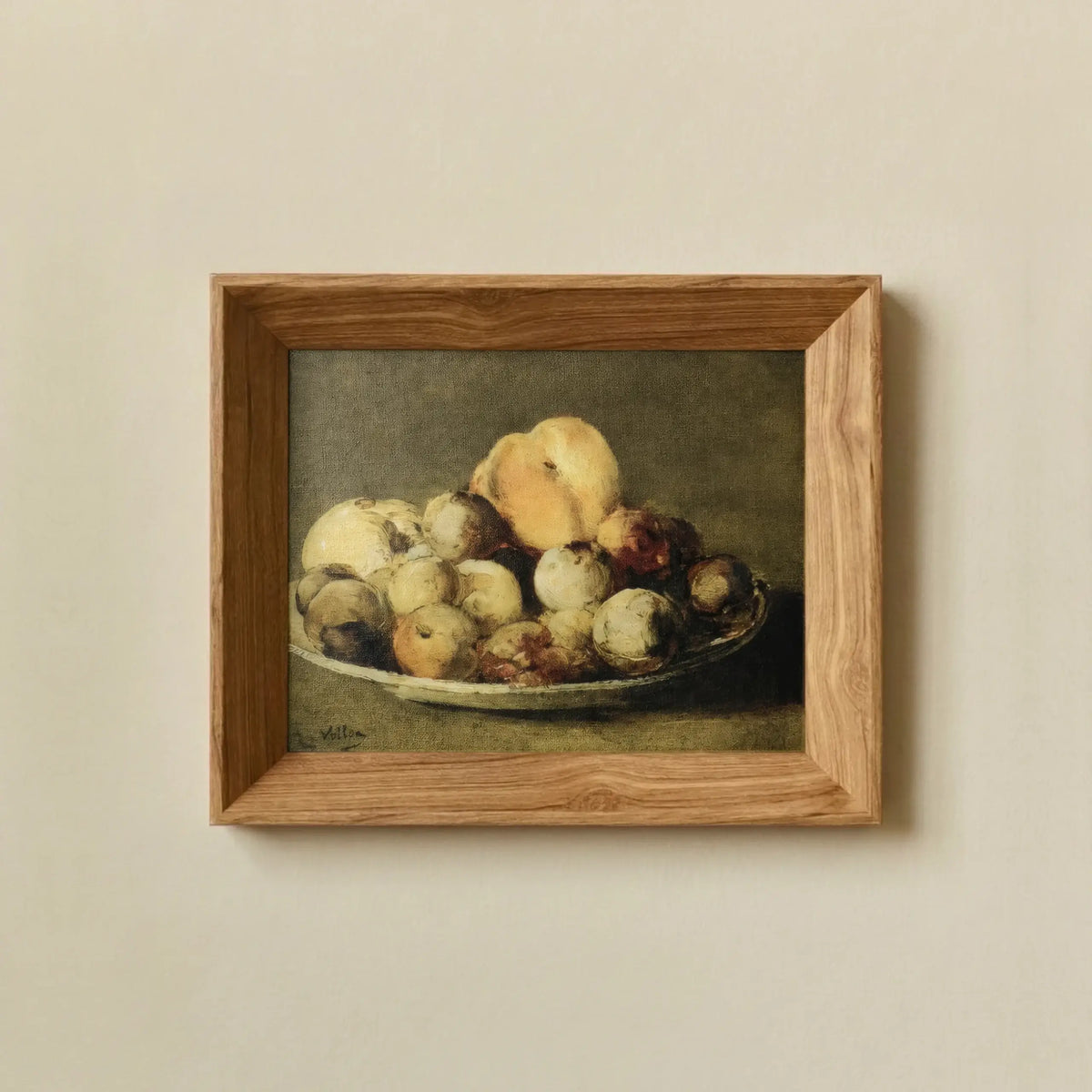 Still Life with Plums and Peaches by Antoine Vollon Framed