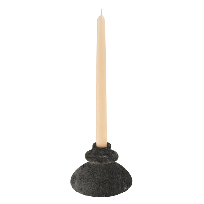 Arta Terracotta Candle Holder - Black