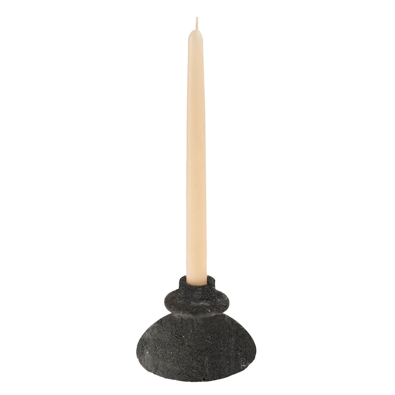 Arta Terracotta Candle Holder - Black
