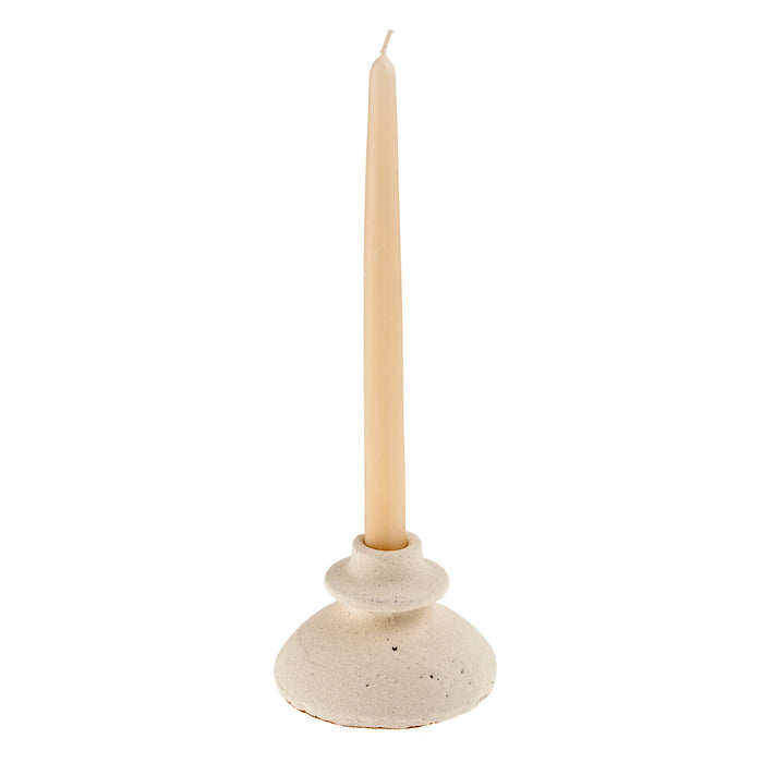 Arta Terracotta Candle Holder - White