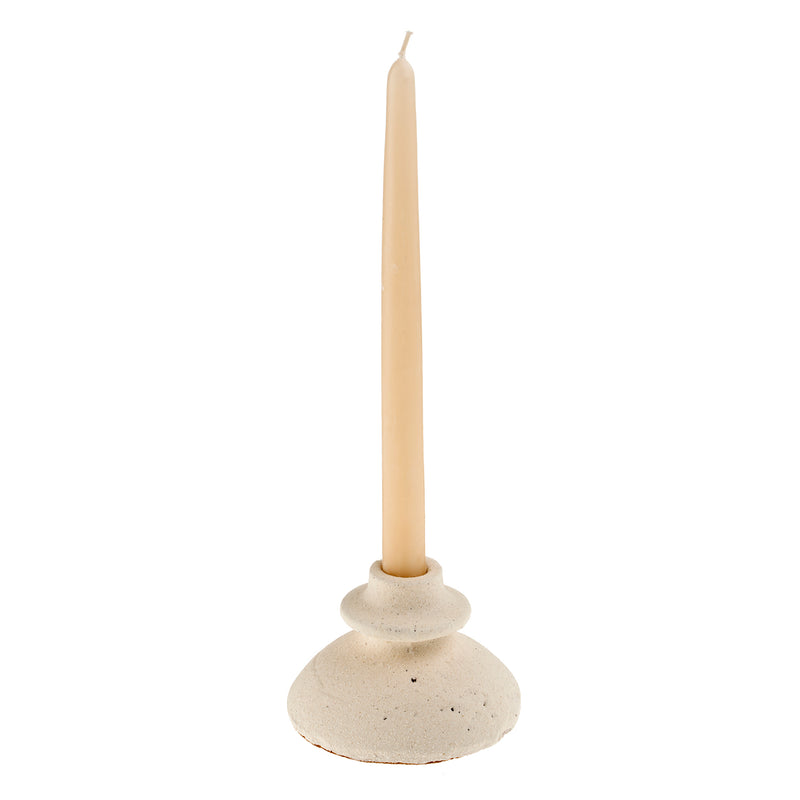 Arta Terracotta Candle Holder - White