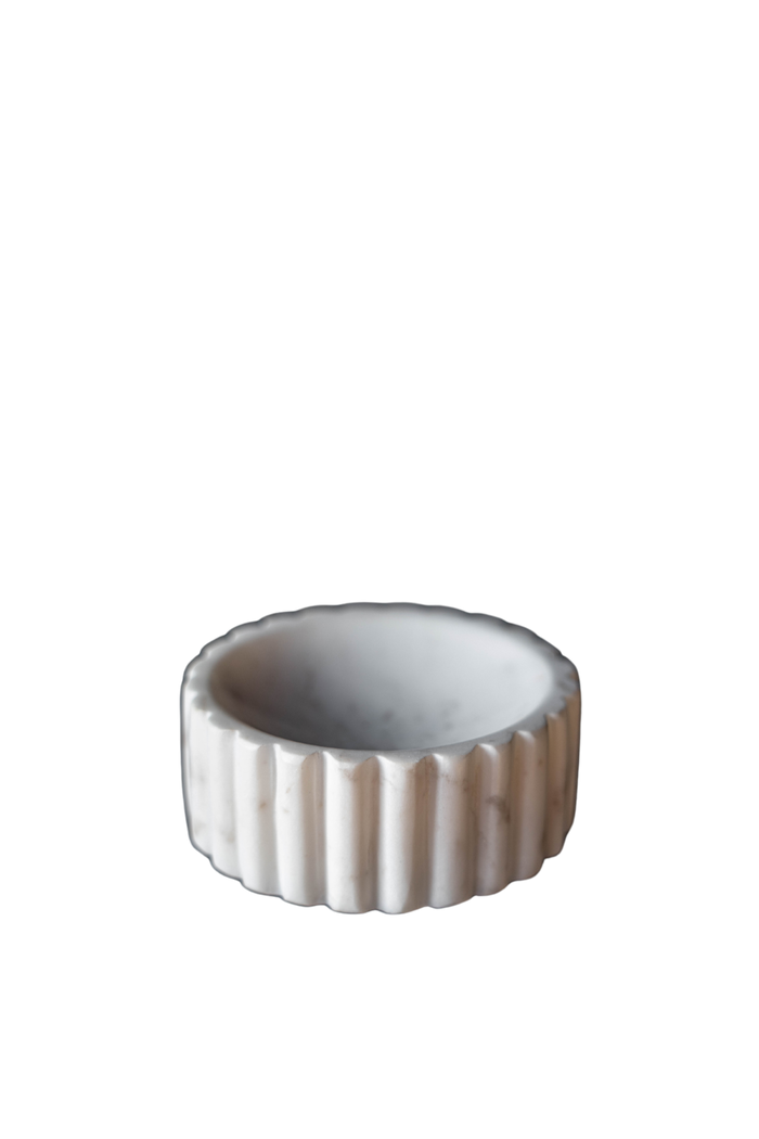 White Marble Fluted Soap Dish