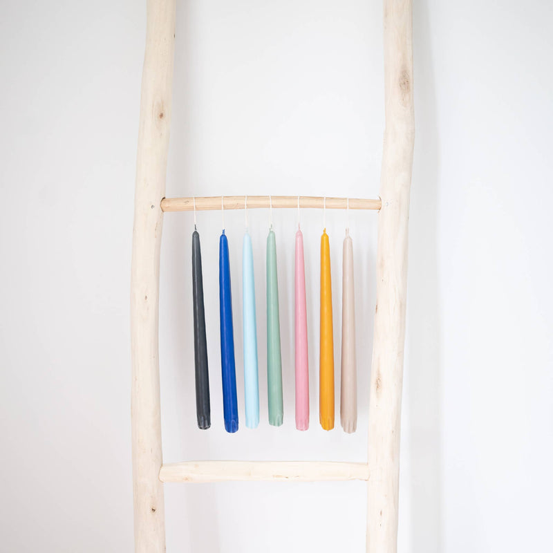 Light Blue Taper Candles - Pair