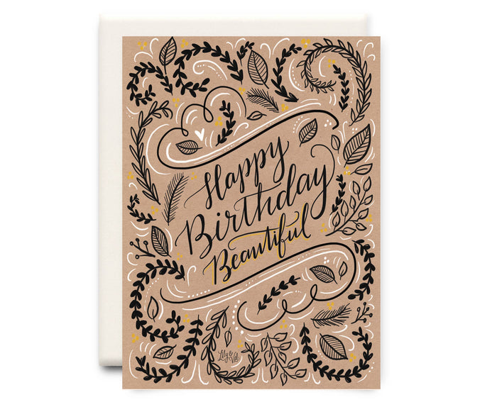 Brown Paper Birthday Floral