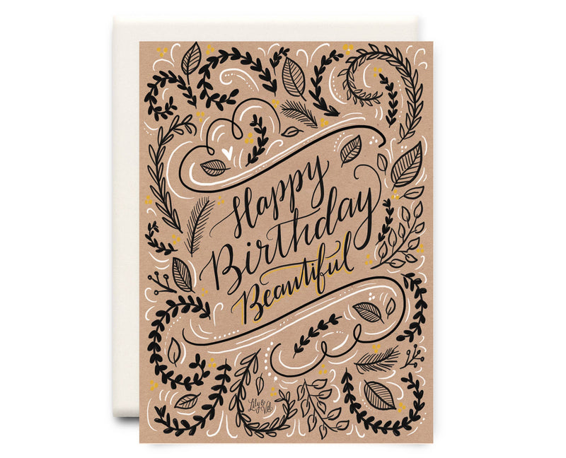 Brown Paper Birthday Floral