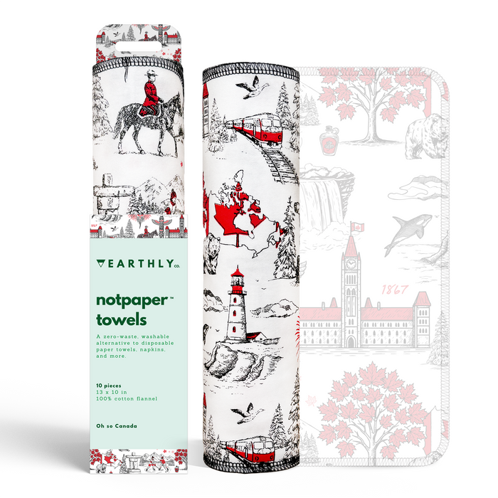 O So Canada Earthly Co Reusable Paper Towel 10/PK