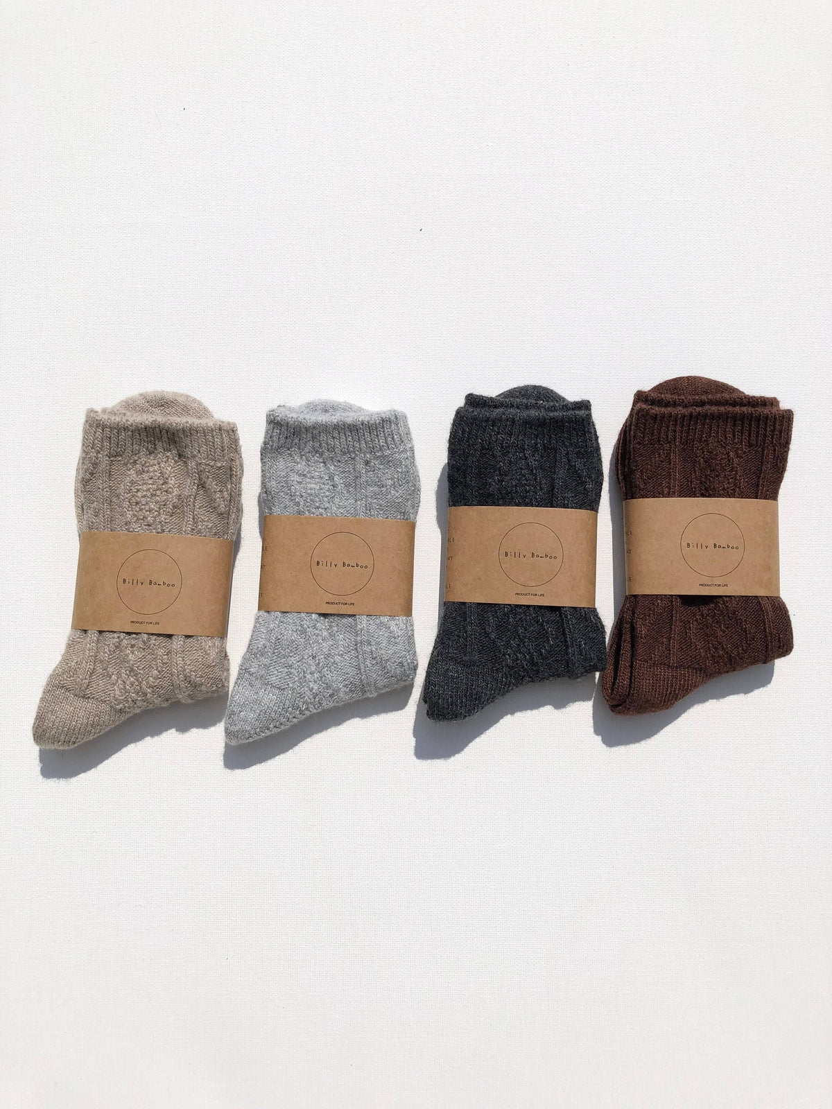 CABLE WOOL SOCKS: Dark gray / M/L