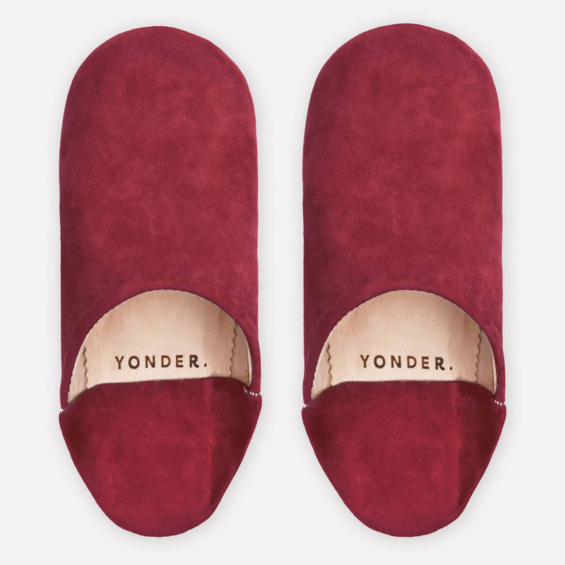 Suede Babouche Slippers | Berry: Small