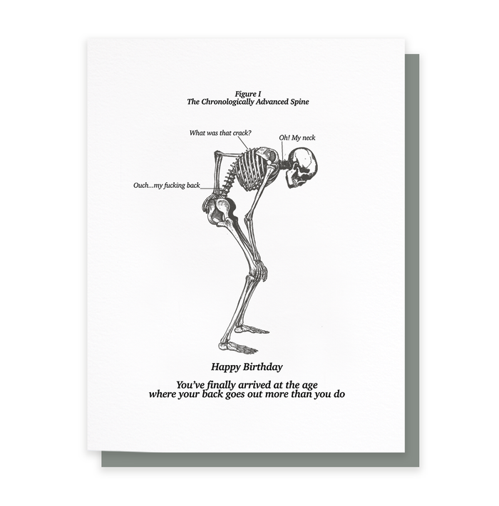 Back Ache, Funny Birthday Card