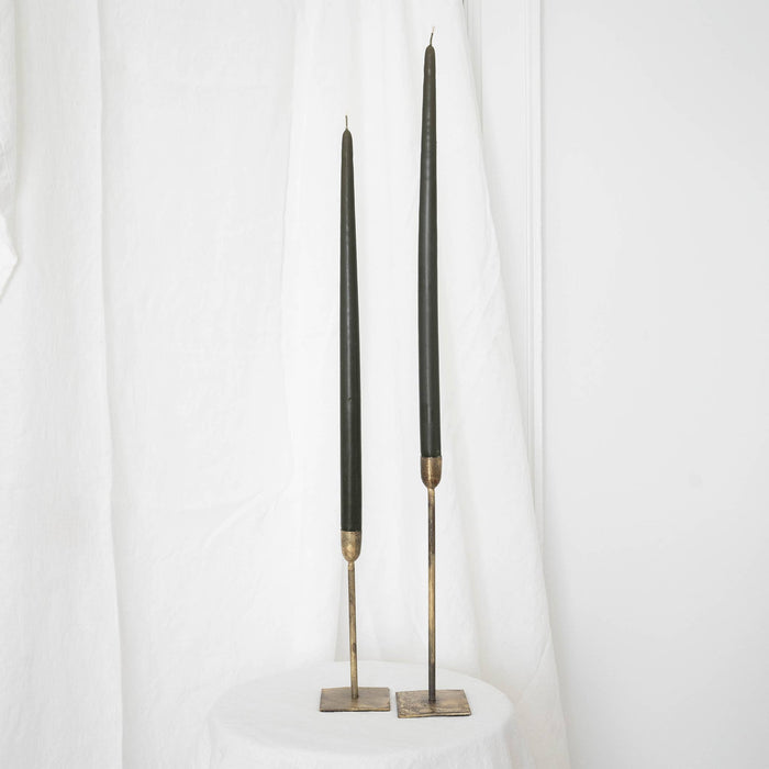 Olive Taper Candles - Pair