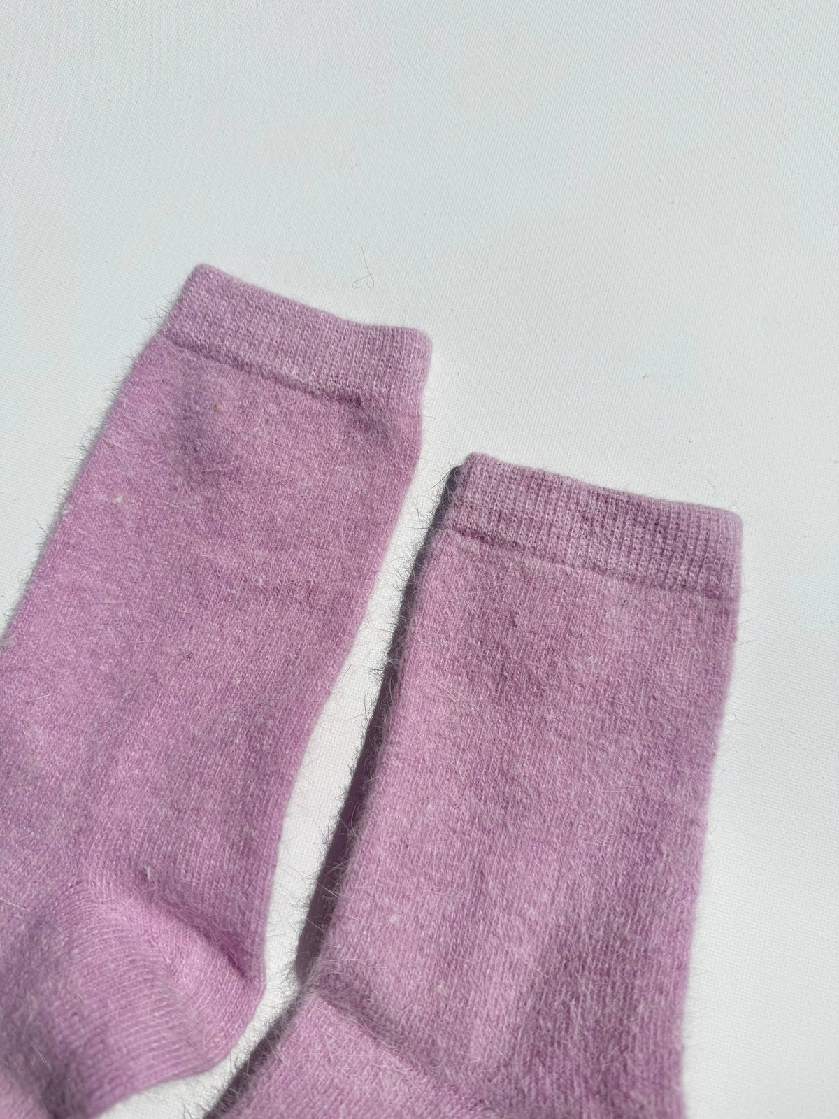 FLUFFY ANGORA SOCKS : Violet Jade
