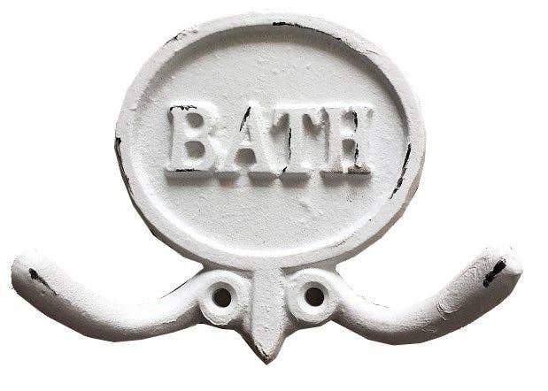 Embossed Double Hook Ant. White