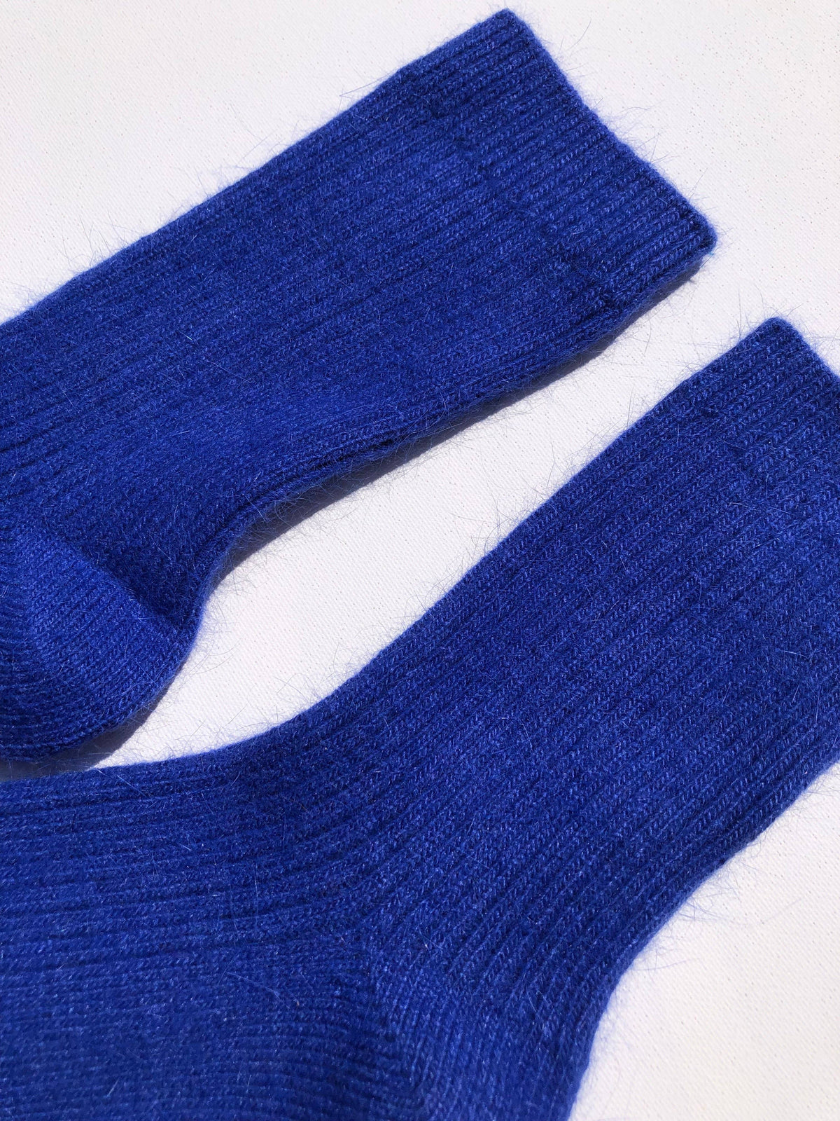 ANGORA WOOL SOCKS : Blue sapphire / Women’s 7.5 - 10.5, Men’s 7 - 11.5