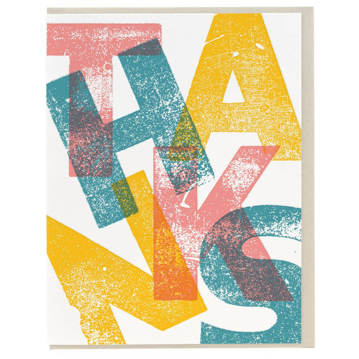 Card: Thanks Wood Type