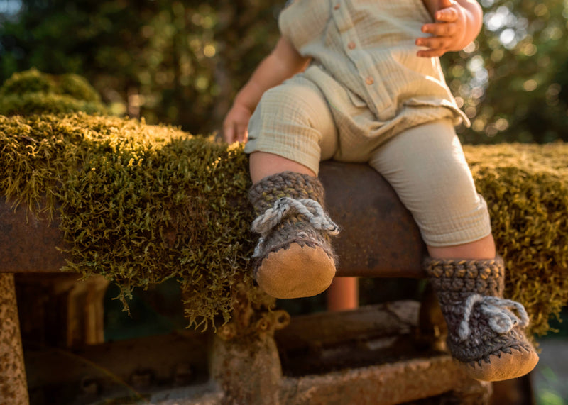 Narwhal wool booties: 1/2 (0-6 Months)