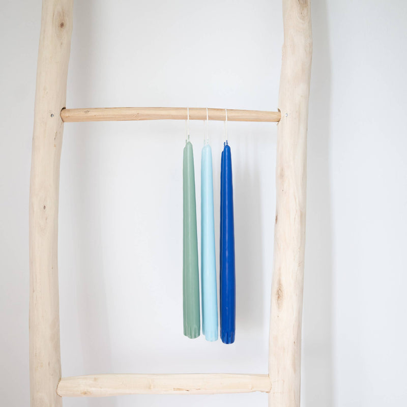 Light Blue Taper Candles - Pair